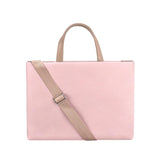 NNEDSZ 13.3 Inch Pink Laptop Crossbody Bag - Waterproof Pu Material
