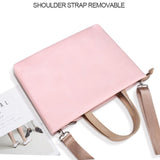 NNEDSZ 13.3 Inch Pink Laptop Crossbody Bag - Waterproof Pu Material