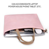 NNEDSZ 13.3 Inch Pink Laptop Crossbody Bag - Waterproof Pu Material