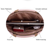 NNEDSZ 13.3 Inch Pink Laptop Crossbody Bag - Waterproof Pu Material