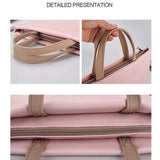 NNEDSZ 13.3 Inch Pink Laptop Crossbody Bag - Waterproof Pu Material