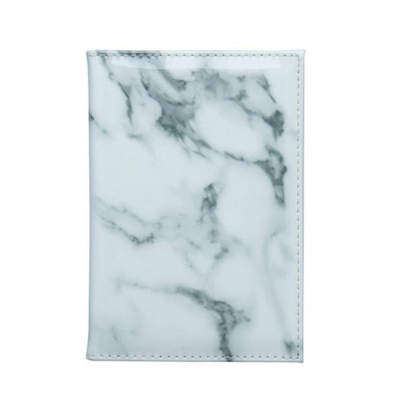NNEDSZ Waterproof Marble Passport & Ticket Holder Colorful Design - White