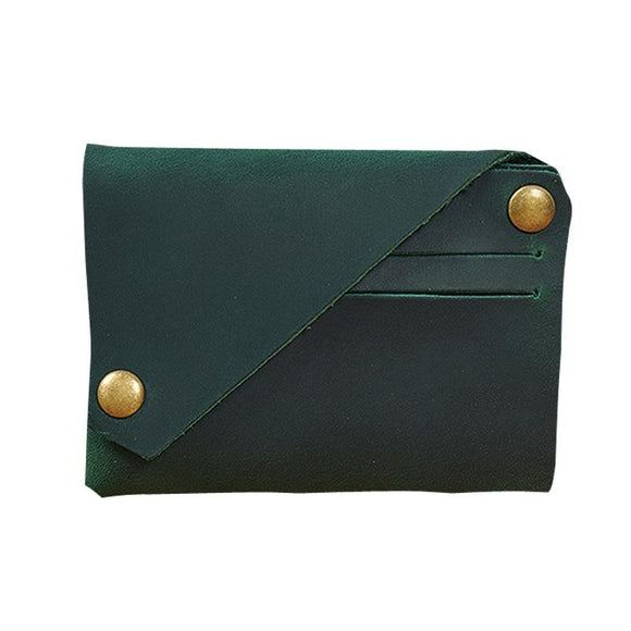 NNEDSZ Leather Card Holder For Bank Cards Black - Ink Green