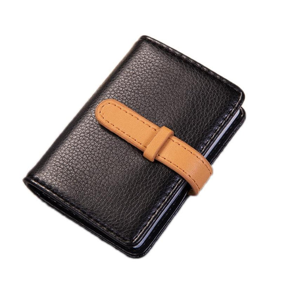 NNEDSZ Portable Pu Leather Card Holder - Business & Credit Cards - Black