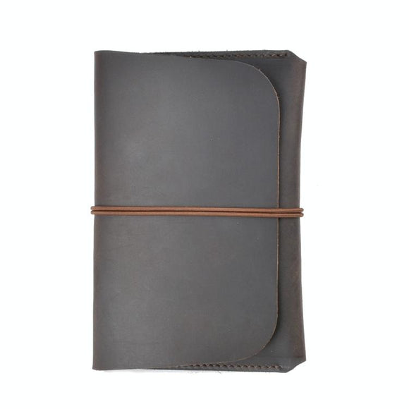 NNEDSZ Retro Passport Wallet For Travel Crazy Horse Skin - Coffee