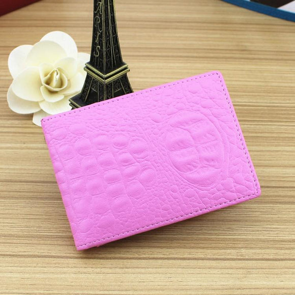 NNEDSZ Universal Crocodile Pattern Driver License Cover With Card Slot - Pink