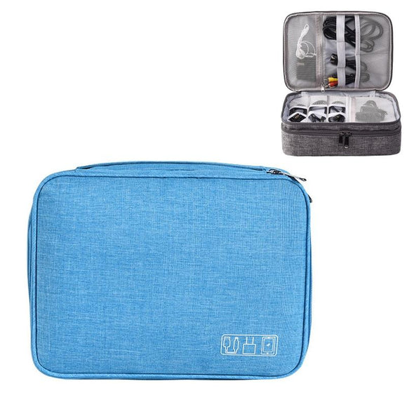 NNEDSZ 5-inch Digital Earphone Storage Bag - Multifunctional - Lake Blue