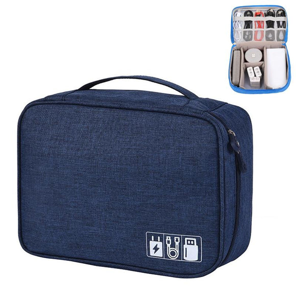 NNEDSZ Versatile Cationic Digital Storage Bag for Data Cables - Navy