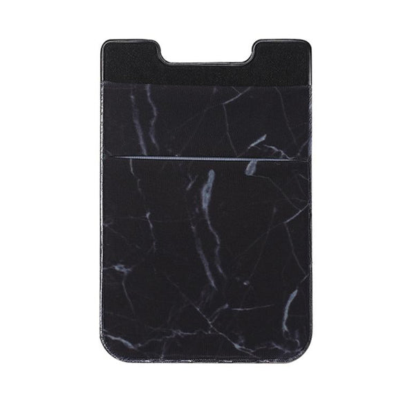 NNEDSZ Marble Road Stretch Phone Card Holder Sticky Clip - Black