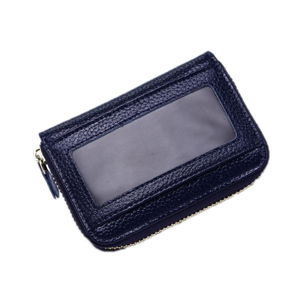 NNEDSZ Multi Position Zipper Organ Card Holder Versatile Business Accessory - Deep Blue
