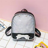 NNEDSZ Mini Clear Kids Backpack with Bow - Perfect for School - Black