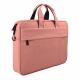 NNEDSZ 14.1 Inch Waterproof Anti-theft One-shoulder Handbag with Suitcase Belt - Pink