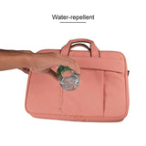 NNEDSZ 14.1 Inch Waterproof Anti-theft One-shoulder Handbag with Suitcase Belt - Pink