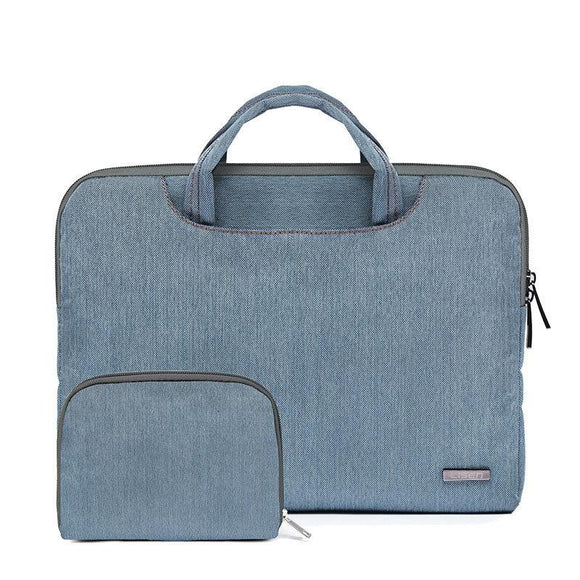 NNEDSZ 13.3 Inch Simple Business Laptop Bag With Liner - Ls-116 - Snowflake Nylon Light Blue