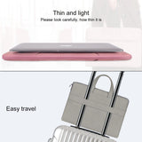 NNEDSZ Waterproof Portable One-shoulder Handbag for 14.1 Laptops with Hidden Zipper and Suitcase Belt - Pink