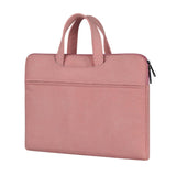 NNEDSZ Waterproof Portable One-shoulder Handbag for 14.1 Laptops with Hidden Zipper and Suitcase Belt - Pink