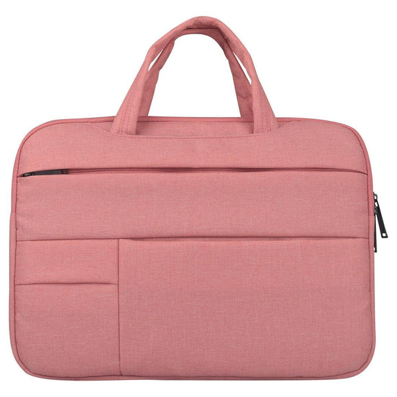 NNEDSZ 14 Inch Laptop Tablet Bag With Multiple Pockets And Soft Handle - Pink