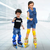 NNEDSZ Adjustable Kids Roller Skates Set - Single Flash Wheels - Size S