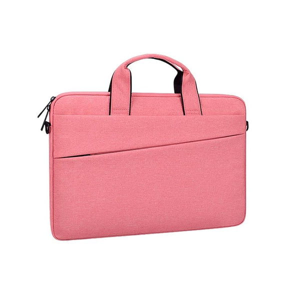 NNEDSZ Portable 13.3 Laptop / Tablet Bag With Dual Pockets And Soft Handle - Pink