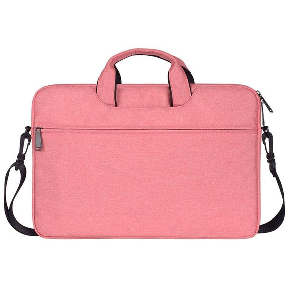 NNEDSZ Waterproof Oxford Cloth One-Shoulder Handbag For 15.6 Laptops - Hidden Portable Strap - Pink