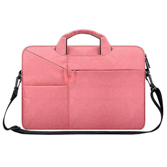 NNEDSZ 15.6 Inch Laptop Handbag With Hidden Strap And Suitcase Belt - Waterproof And Tear-Resistant - Pink