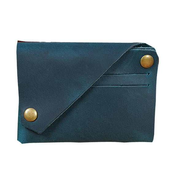 NNEDSZ Leather Card Holder For Bank Cards Black - Blue