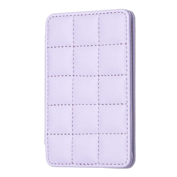 NNEDSZ Grid Pattern Card Bag Sticker For Mobile Phones - Purple