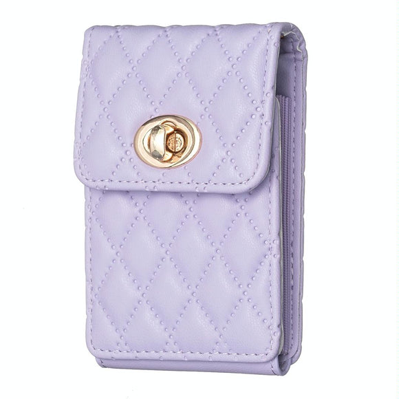 NNEDSZ Vertical Card Bag With Metal Buckle For Mobile Phones - Purple