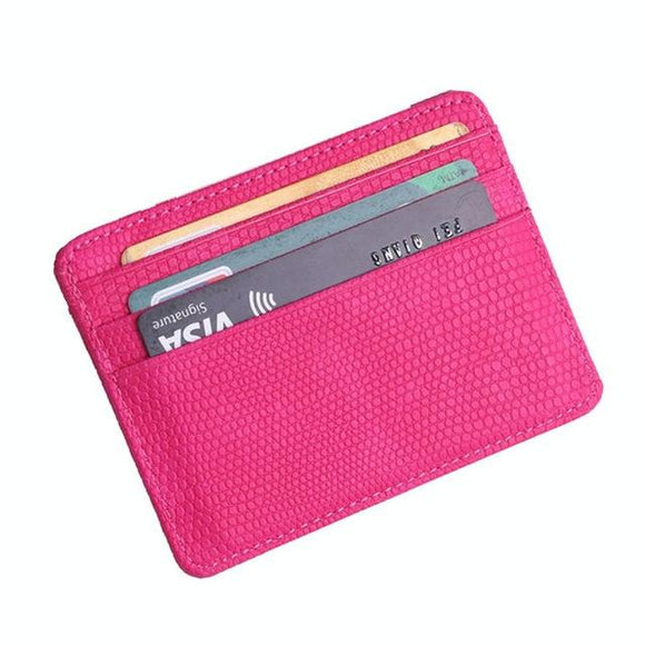 NNEDSZ Lizard Pattern Pu Leather Card Holder Compact Bank Card Set - Pink