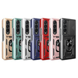 NNEDSZ Samsung Galaxy Z Fold 4 Tpu Pc Case With Sliding Camera Cover - Black
