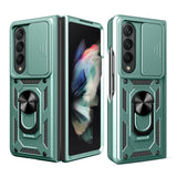 NNEDSZ Samsung Galaxy Z Fold 4 Tpu Pc Case With Sliding Camera Cover - Black