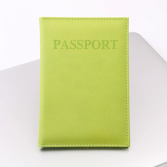 NNEDSZ Travel Passport Cover Faux Leather Holder - Light Green
