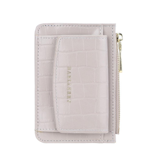 NNEDSZ Multifunctional Crocodile Card Holder With Zipper Small Coin Purse - Grey