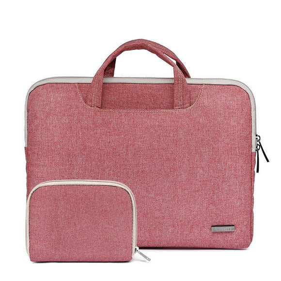 NNEDSZ 13.3 Inch Simple Business Laptop Bag With Liner - Ls-116 - Snowflake Nylon Light Red