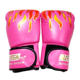 NNEDSZ Adult Flame Pattern Pu Leather Boxing Gloves - Green