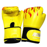 NNEDSZ Adult Flame Pattern Pu Leather Boxing Gloves - Green