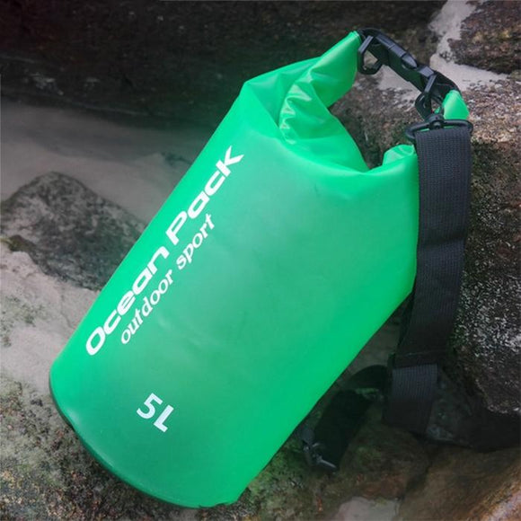 NNEDSZ Waterproof Single Shoulder Dry Bag Outdoor Pvc Barrel Dry Sack Capacity Under 50L - Green