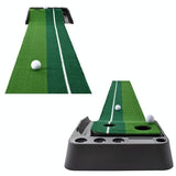 NNEDSZ 2.5m Golf Mini Putting Mat with Push Rod Trainer - Fairway Green
