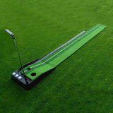 NNEDSZ 2.5m Golf Putting Mat with Push Rod Trainer & 6 Balls - no Auto Return