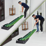 NNEDSZ 2.5m Golf Putting Mat with Push Rod Trainer & 6 Balls - no Auto Return