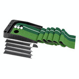 NNEDSZ 2.5m Golf Putting Mat with Push Rod Trainer & 6 Balls - no Auto Return