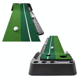NNEDSZ 2.5m Golf Putting Mat with Push Rod Trainer & 6 Balls - no Auto Return