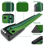 NNEDSZ 2.5m Golf Putting Mat with Push Rod Trainer & 6 Balls - no Auto Return