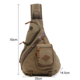 NNEDSZ Multi Function Canvas Chest Bag Shoulder Messenger Crossby Bag - Army Green