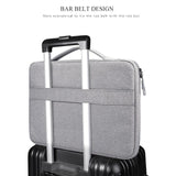 NNEDSZ Waterproof Oxford Laptop Handbag With Trolley Strap - Dark Gray