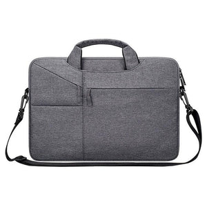 NNEDSZ 14.1 Inch Laptop Handbag With Hidden Strap And Suitcase Belt - Waterproof And Tear-Resistant - Dark Gray