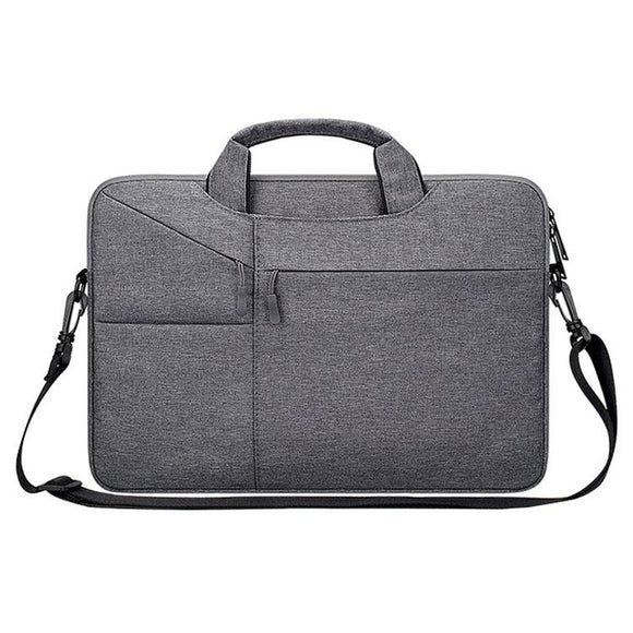 NNEDSZ 14.1 Inch Laptop Handbag With Hidden Strap And Suitcase Belt - Waterproof And Tear-Resistant - Dark Gray