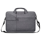 NNEDSZ 14.1 Inch Laptop Handbag With Hidden Strap And Suitcase Belt - Waterproof And Tear-Resistant - Dark Gray