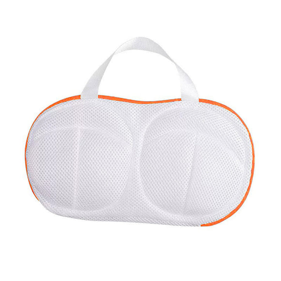 NNEDSZ Vibe Geeks High Permeability Mesh Bra-shaped Lingerie Laundry Bags with Handle and Zipper - Orange