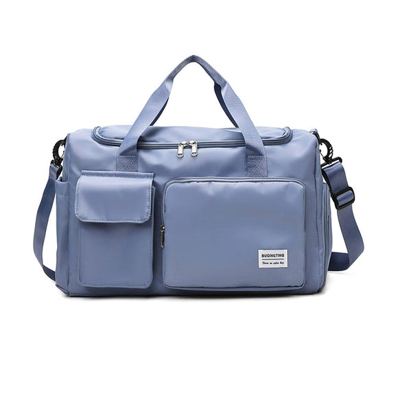 NNEDSZ Vibe Geeks Waterproof and Lightweight Zipper Sports Gym Bag with Shoe Compartment - Blue